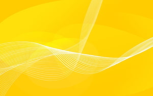 Vibrant Yellow Abstract Wave Pattern with Flowing White Lines HD wallpaper