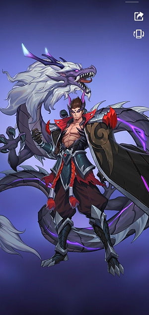 Yu Zhong Dragon Warrior Character Art from Mobile Legends HD phone wallpaper