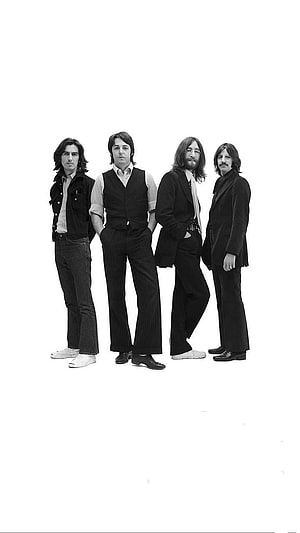 The Beatles Classic Black and White Studio Portrait HD phone wallpaper