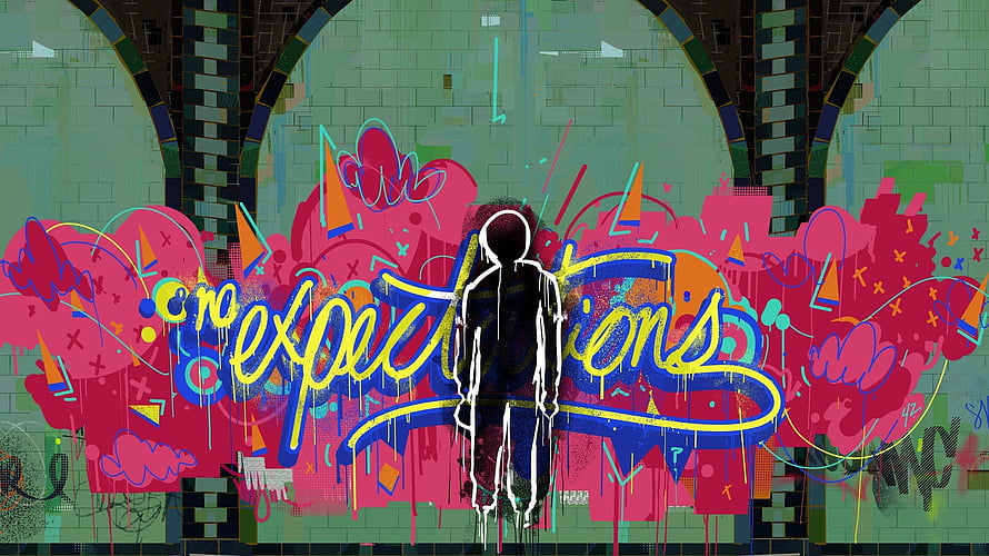 Spider-Man Into The Spider-Verse No Expectations Graffiti Artwork, no expectations spider man into the spider verse, #Spider HD wallpaper