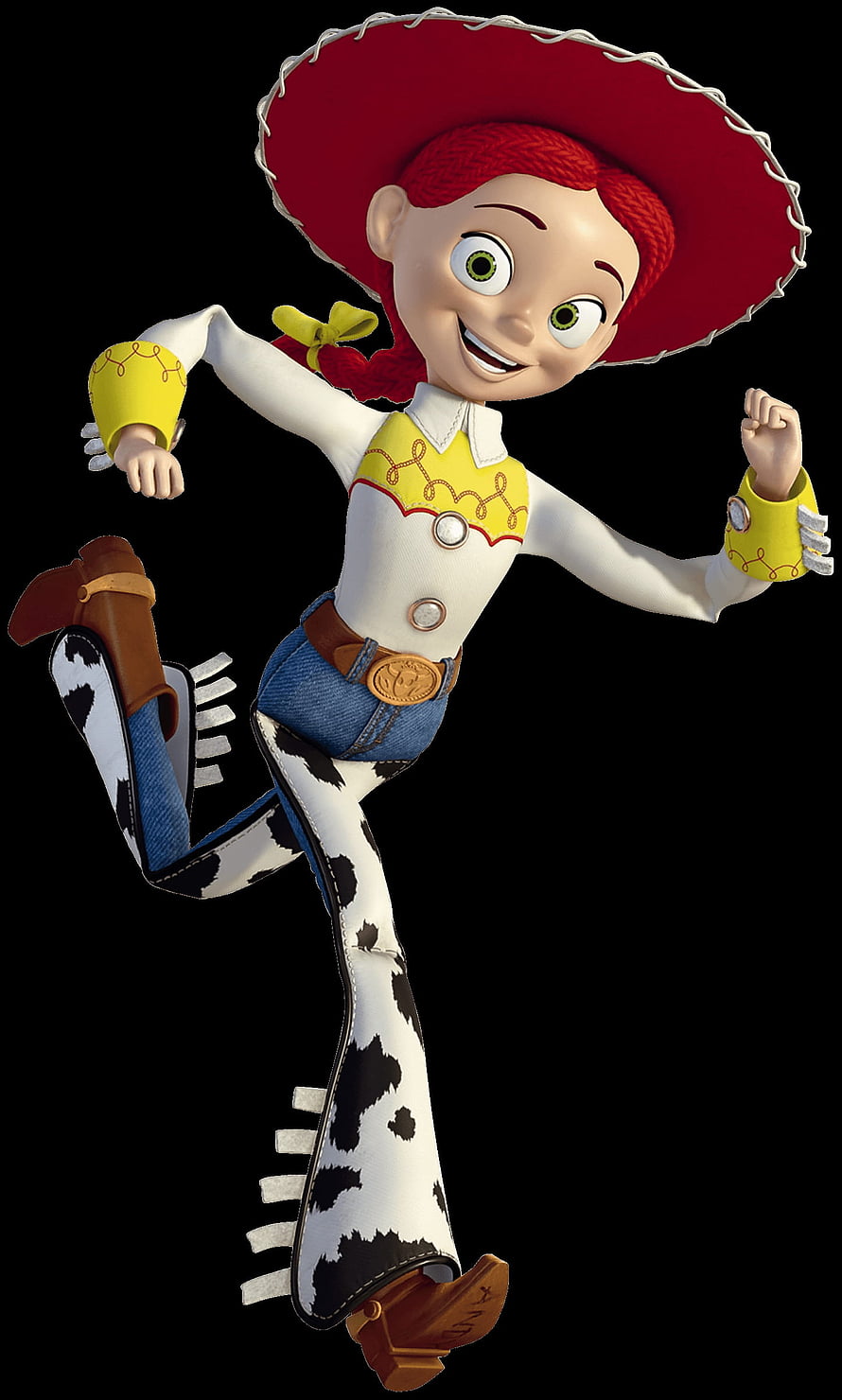 Jessie from Toy Story in Cowboy Outfit with Red Hat and Cattle Print Pants HD phone wallpaper