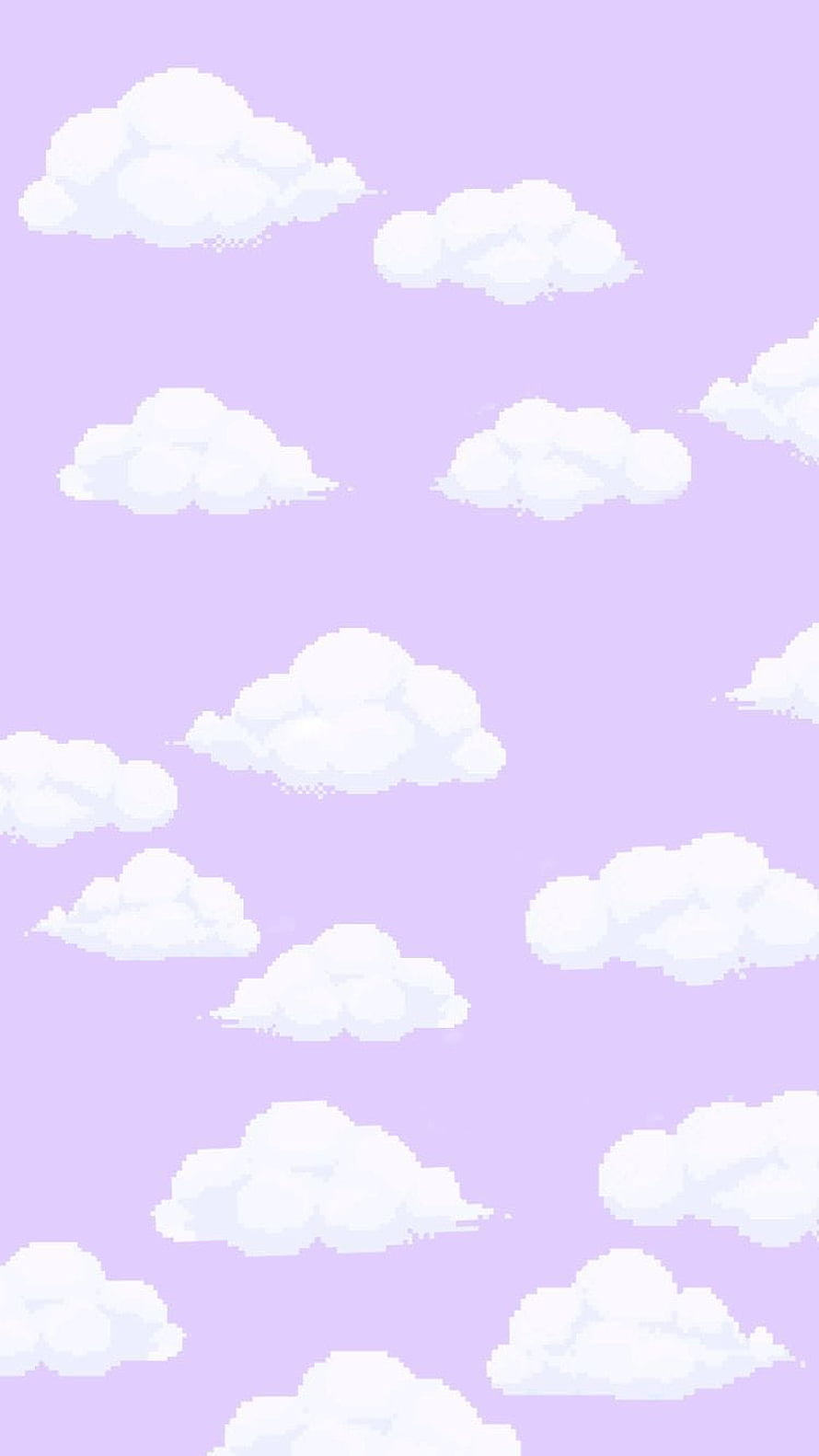 Pastel Purple Sky With White Pixelated Clouds Pattern HD phone wallpaper