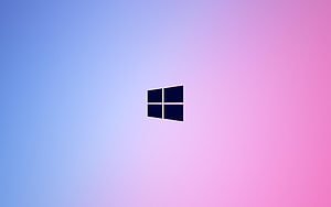 Windows 10 Logo on Soft Pink and Blue Gradient Background HD wallpaper