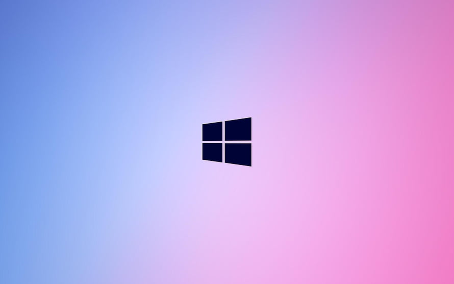 Windows 10 Logo on Soft Pink and Blue Gradient Background HD wallpaper