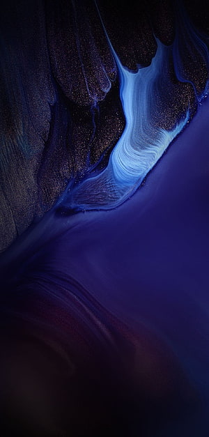 Abstract Dark Blue Fluid Art with Glowing White Swirls and Sparkling Texture HD phone wallpaper