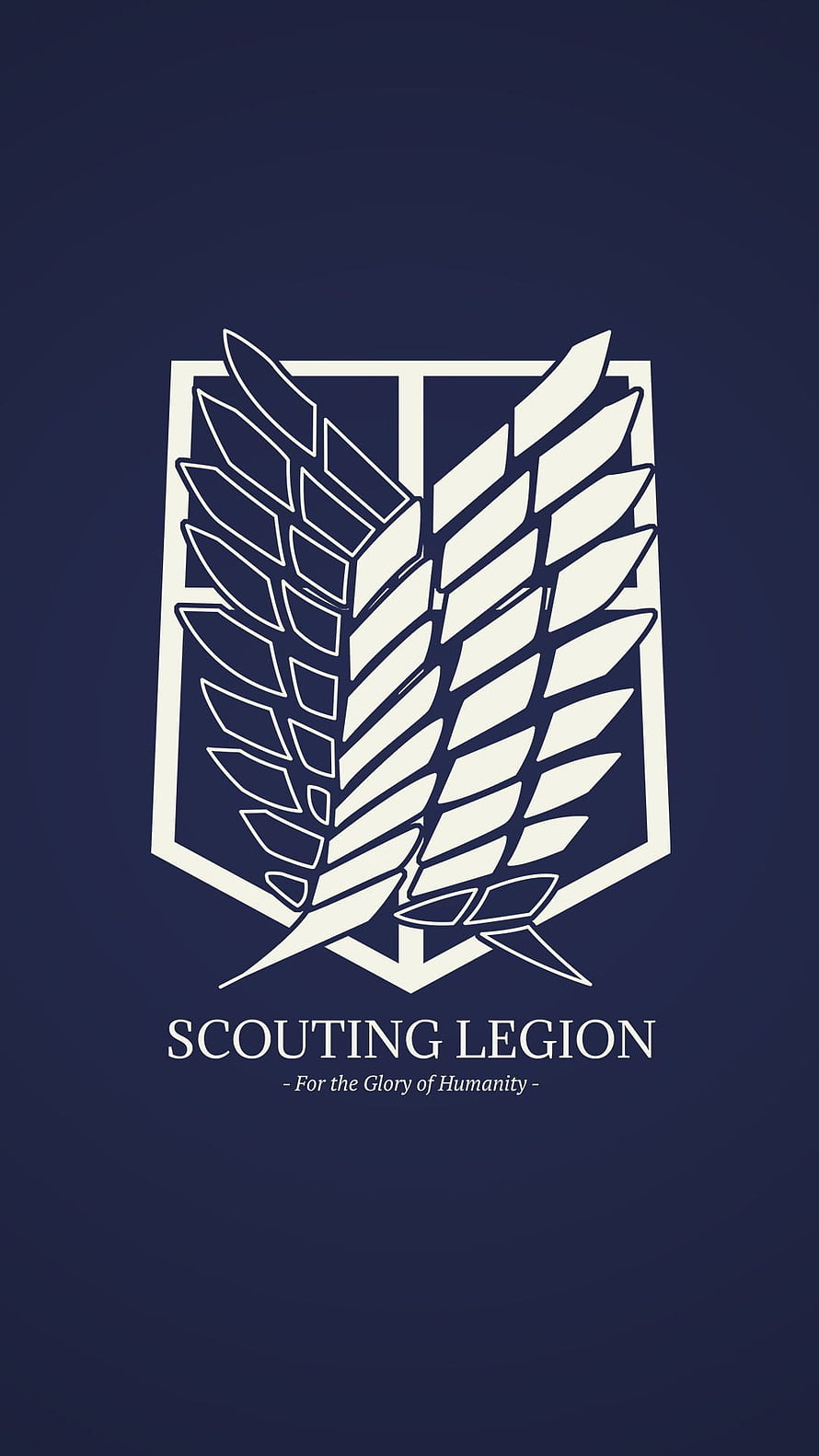 Attack on Titan Scouting Legion Wings of Freedom Emblem on Navy Background HD phone wallpaper