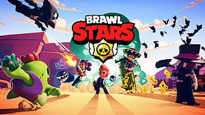 Brawl Stars Game Artwork Featuring Characters in Desert Arena HD wallpaper