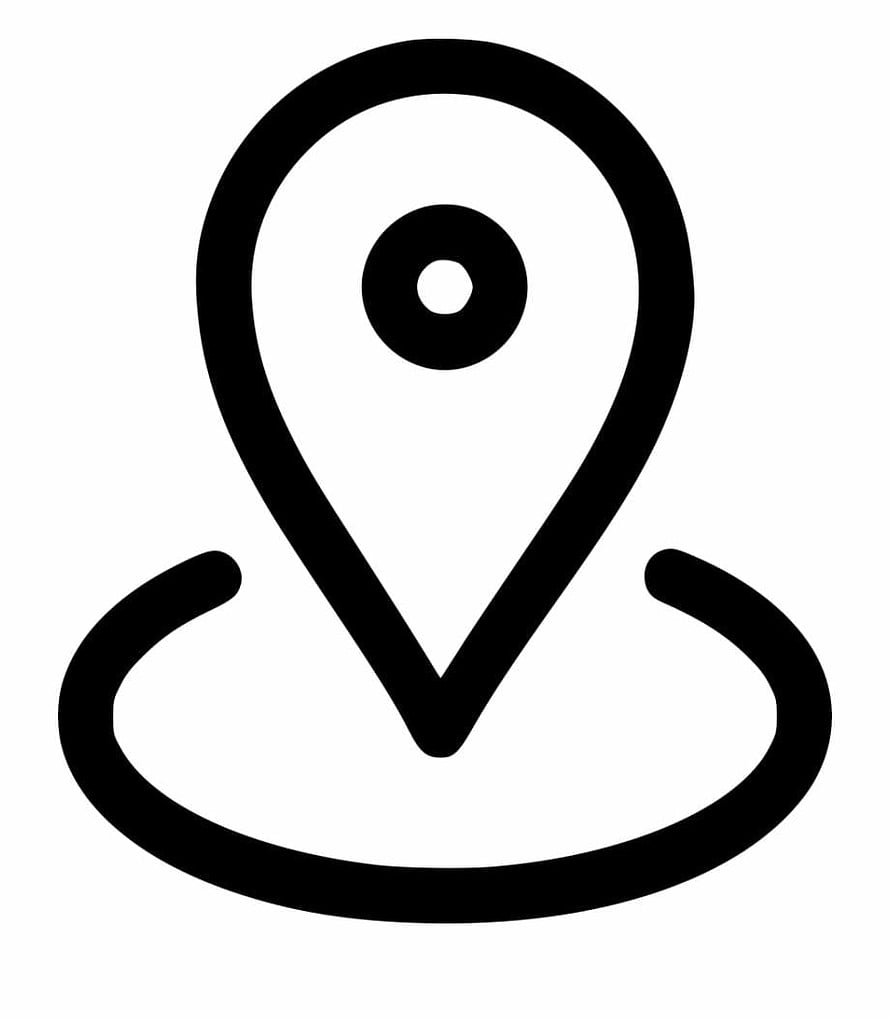 Minimalist Black Location Pin Icon with Circular Base on White Background HD phone wallpaper