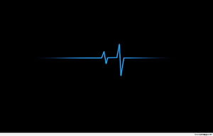 Minimalist Blue ECG Heartbeat Line on Black Background HD wallpaper