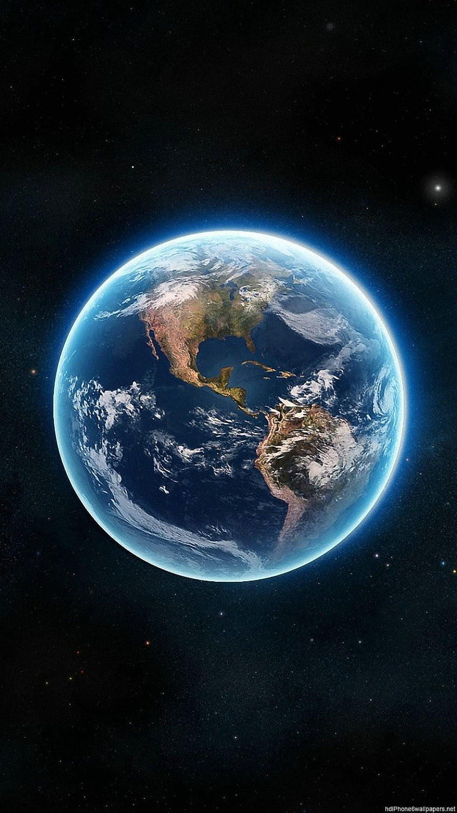 Earth From Space: The Americas Viewed Against a Starry Black Sky HD phone wallpaper