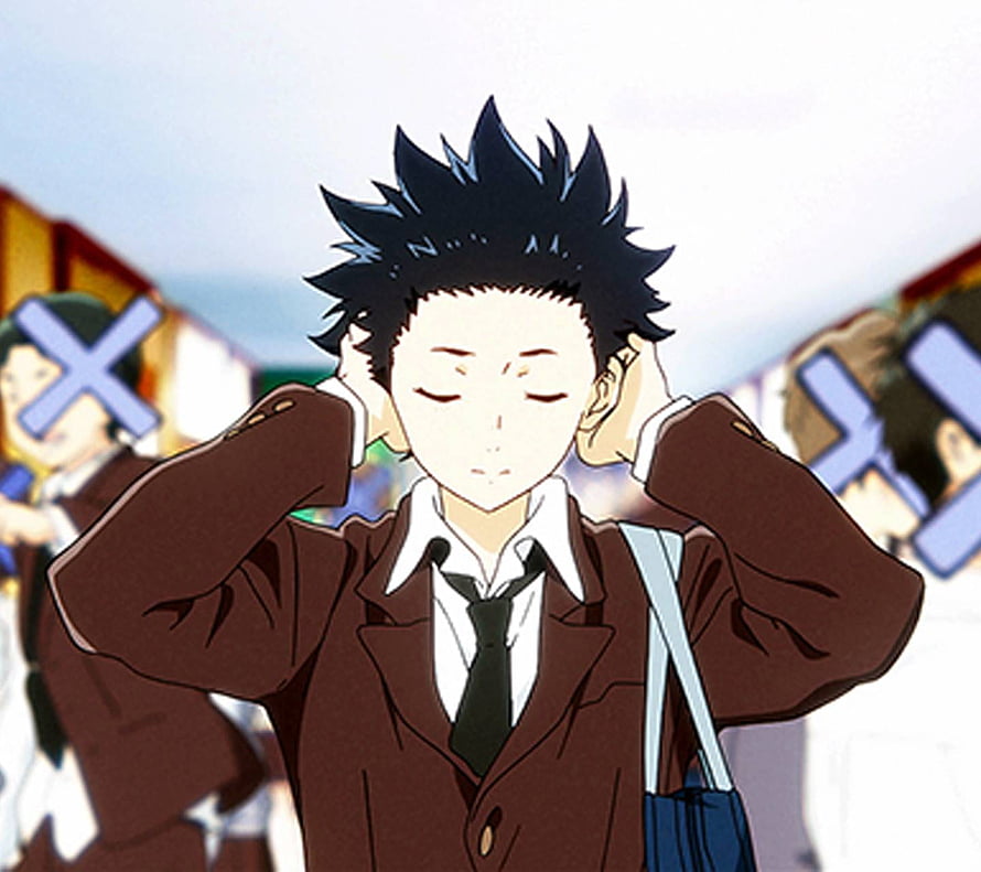 Shouya Ishida from A Silent Voice in School Uniform Covering His Ears HD wallpaper