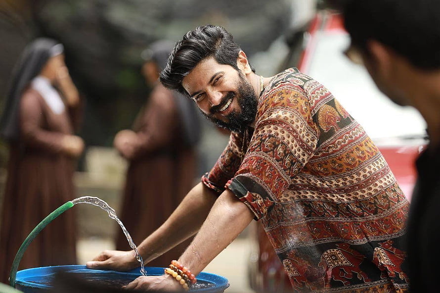 Dulquer Salmaan Smiling While Washing Hands in Traditional Patterned Kurta HD wallpaper