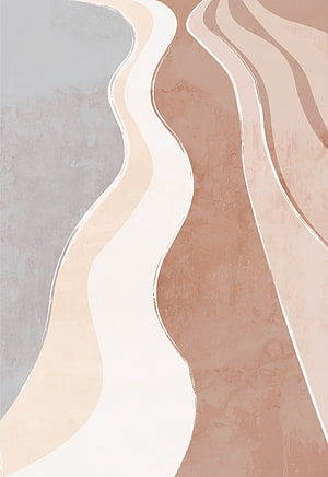 Minimalist Abstract Bohemian Wave Art in Soft Beige and Dusty Rose Tones HD phone wallpaper