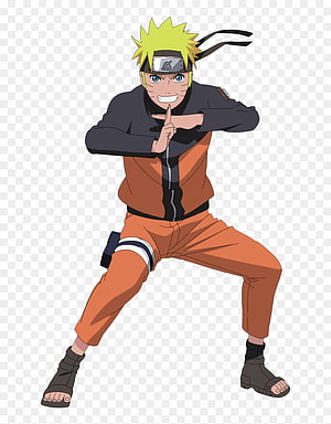 Naruto Uzumaki in Dynamic Shuriken Pose with Orange and Black Outfit HD phone wallpaper