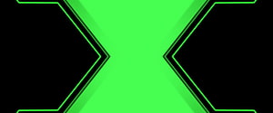 Omnitrix Inspired Neon Green Geometric Frame with Black Background HD wallpaper