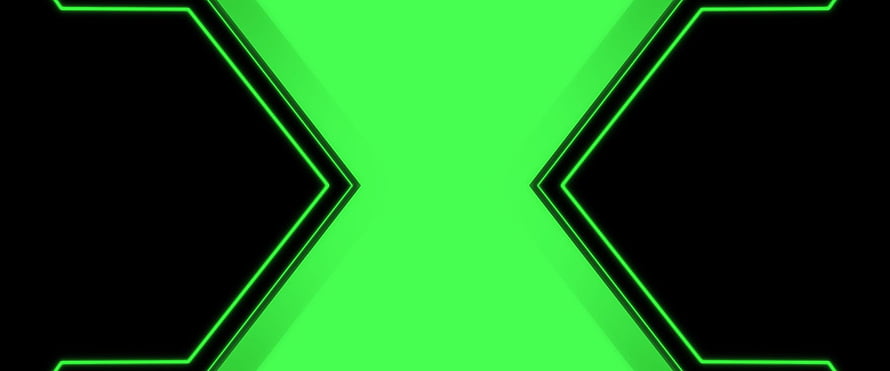 Omnitrix Inspired Neon Green Geometric Frame with Black Background HD wallpaper