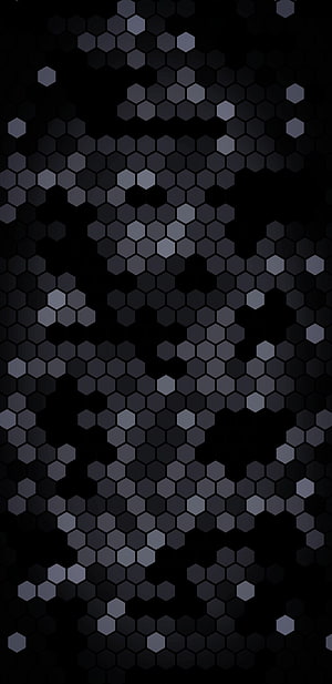 Dark Hexagonal Honeycomb Pattern with Monochrome Gradient on Black Background HD phone wallpaper
