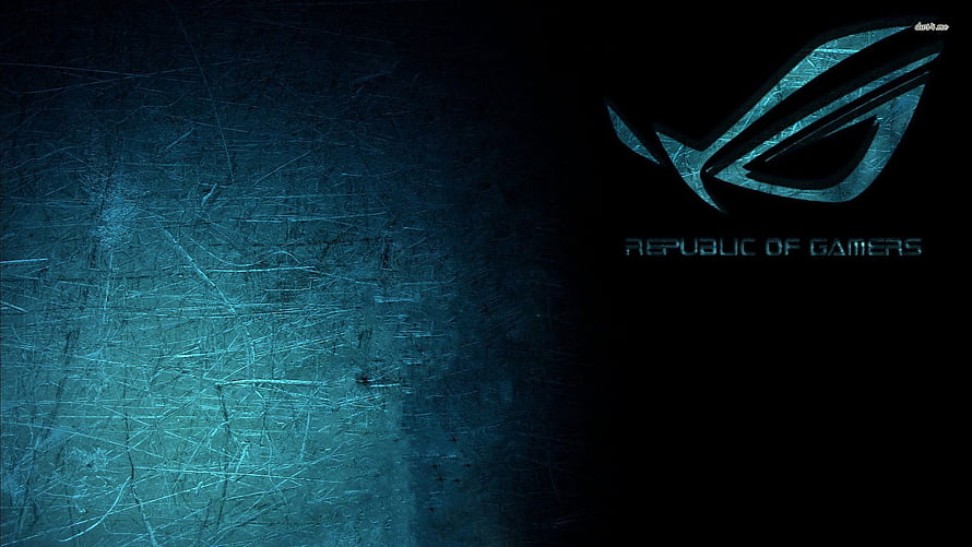 Asus Republic of Gamers Logo on Dark Scratched Metal Background HD wallpaper