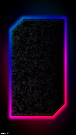 Dark Grunge Texture with Vibrant Pink and Blue Neon Border Frame HD phone wallpaper