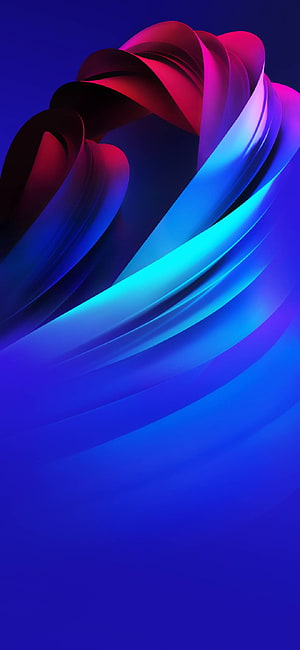 Vivo Abstract 3D Ribbon Wallpaper with Neon Blue and Magenta Flowing Waves HD phone wallpaper
