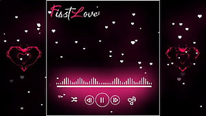 Romantic First Love Music Player Interface with Floating Hearts and Audio Visualizer HD wallpaper