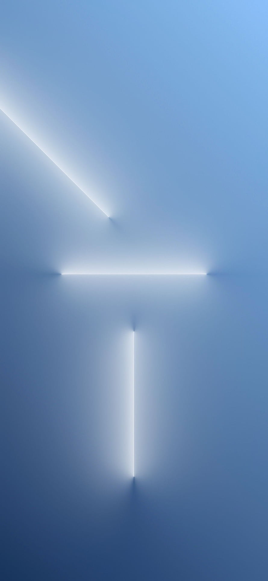 Minimalist Blue Geometric Light Lines on Smooth Gradient Background HD phone wallpaper