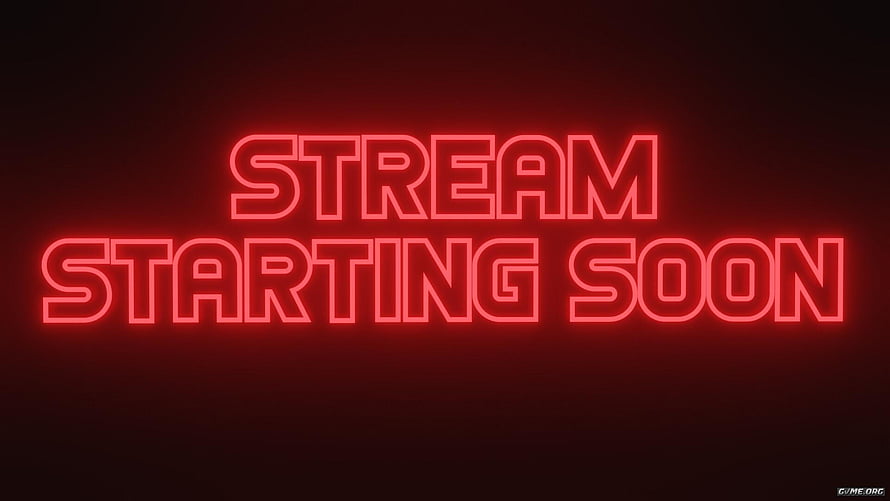 Red Neon Stream Starting Soon Text on Dark Background HD wallpaper