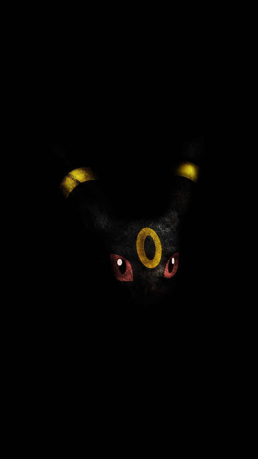 Mewtwo Dark AMOLED Wallpaper with Glowing Red Eyes and Gold Markings HD phone wallpaper