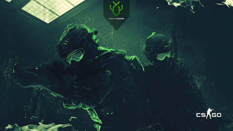 Counter-Strike Global Offensive Tactical Operators in Green Neon Digital Art HD wallpaper