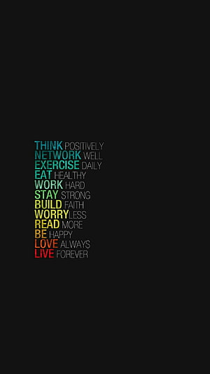 Inspirational Motivational Quotes on Black Background with Colorful Typography HD phone wallpaper
