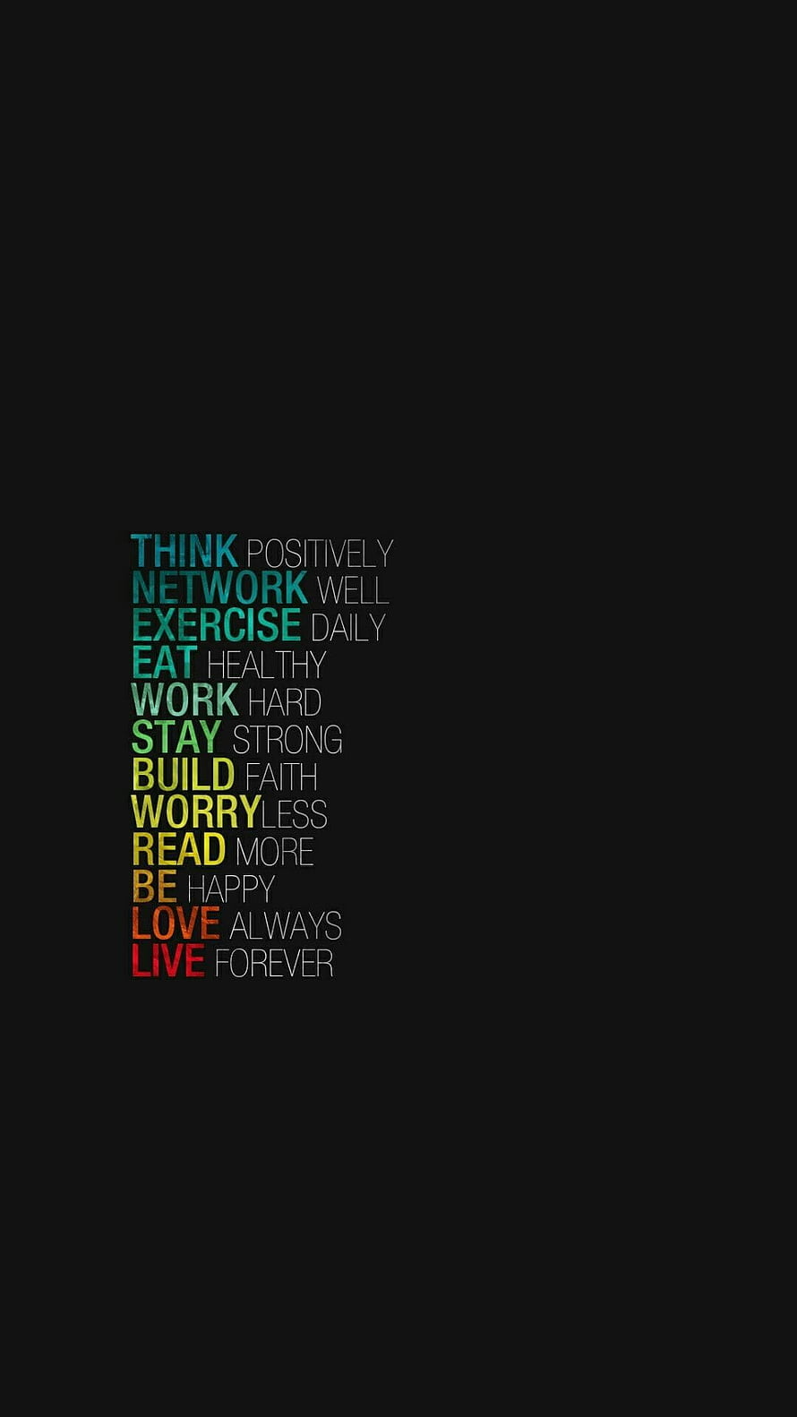 Inspirational Motivational Quotes on Black Background with Colorful Typography HD phone wallpaper