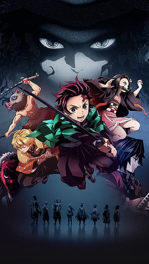 Demon Slayer Hashira and Tanjiro Kamado Anime Key Art HD phone wallpaper