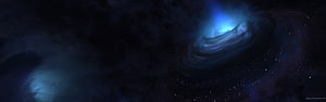 Deep Space Nebula with Swirling Blue Gas Clouds and Distant Star Field HD wallpaper