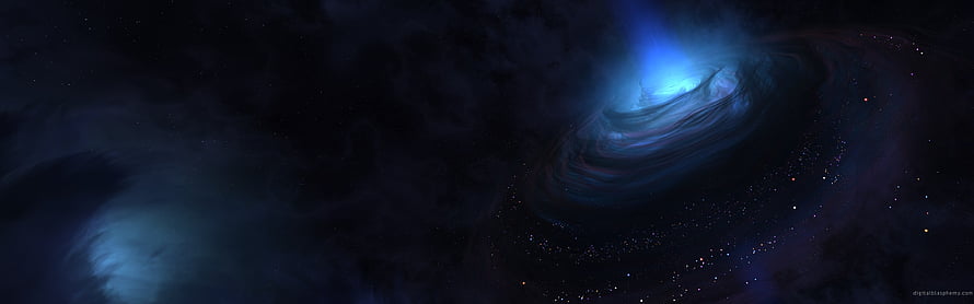 Deep Space Nebula with Swirling Blue Gas Clouds and Distant Star Field HD wallpaper