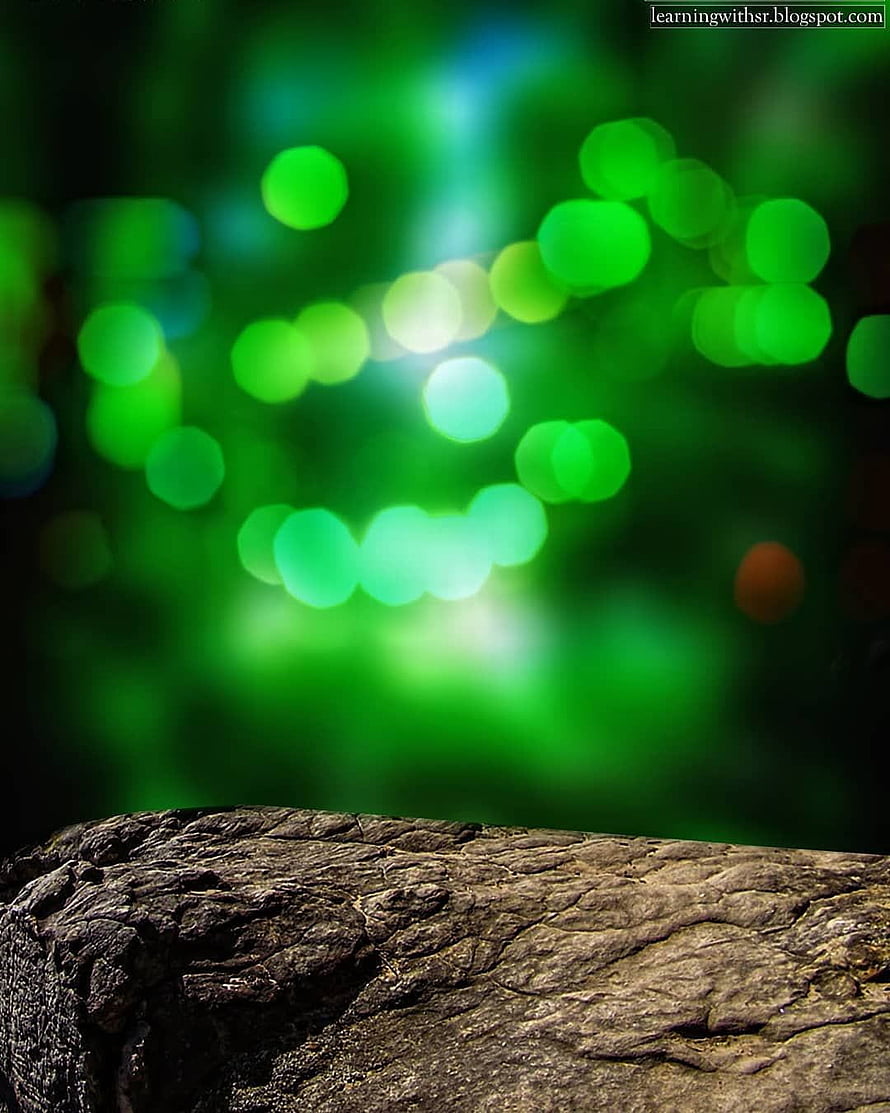 Vibrant Green Forest Bokeh with Textured Tree Bark Foreground HD phone wallpaper
