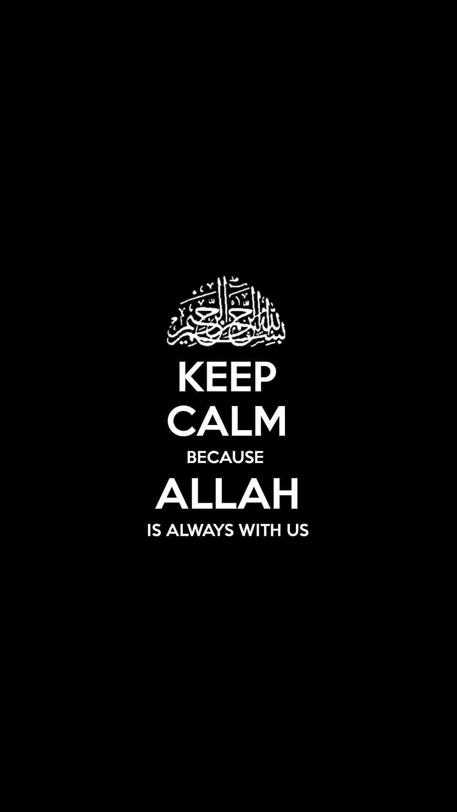 Minimalist Islamic Quote Design with Arabic Calligraphy and Keep Calm Typography HD phone wallpaper