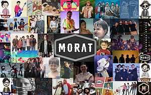 Morat Band Collage Featuring Members, Album Art, and Illustrations HD wallpaper
