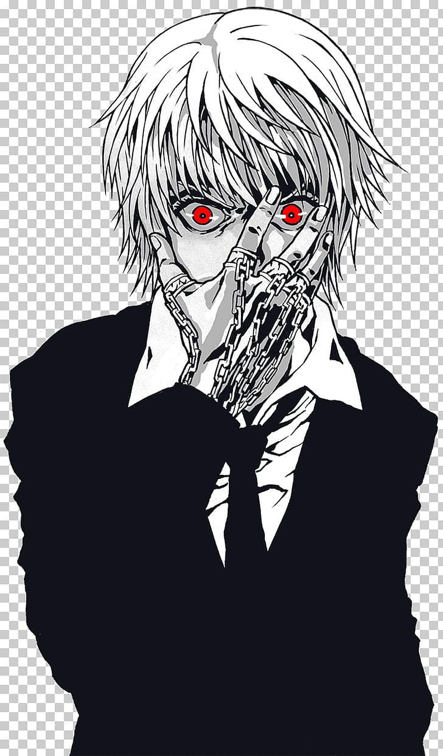 Kurapika from Hunter x Hunter with Chained Hands and Red Eyes HD phone wallpaper