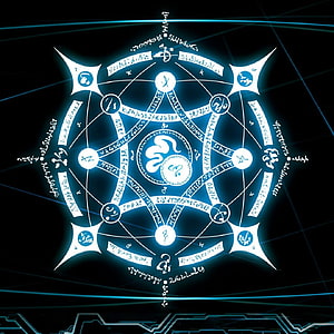 Fate/Grand Order Glowing Blue Magic Circle Rune Design HD phone wallpaper