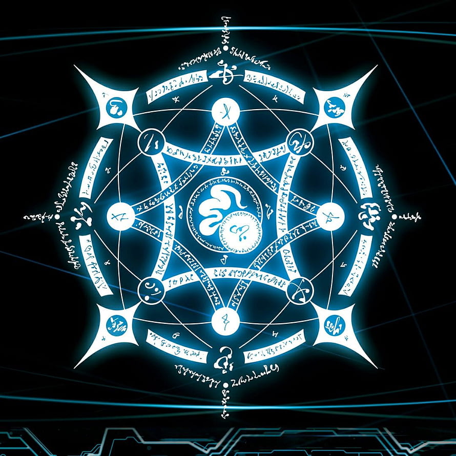 Fate/Grand Order Glowing Blue Magic Circle Rune Design HD phone wallpaper
