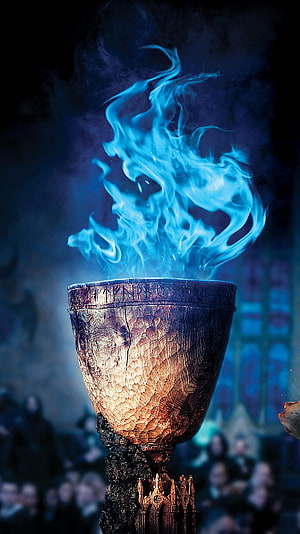 Goblet of Fire with Blue Flames from Harry Potter and the Goblet of Fire HD phone wallpaper