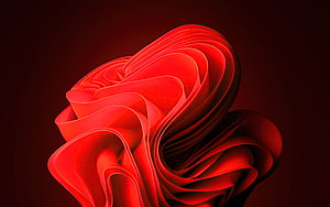 Windows 11 Glow Red Abstract 3D Ribbon Wallpaper HD wallpaper