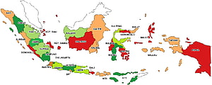 Color-Coded Political Map of Indonesia Showing All Provinces and Regions HD wallpaper