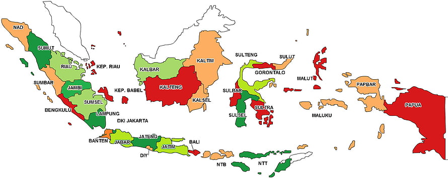 Color-Coded Political Map of Indonesia Showing All Provinces and Regions HD wallpaper