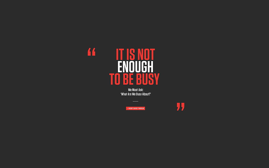 Minimalist Motivational Quote About Productivity and Focus on Dark Background HD wallpaper