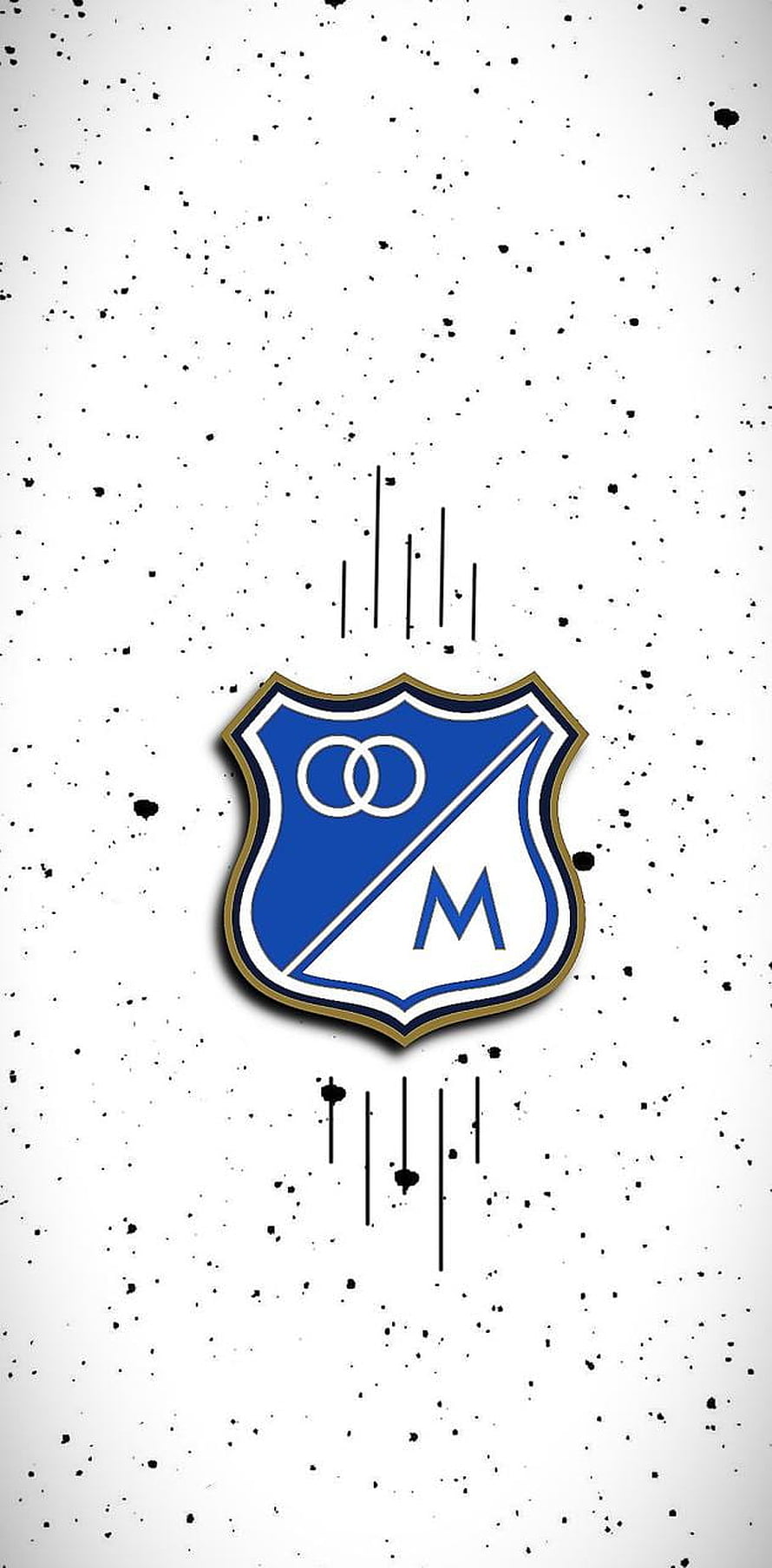 Millonarios FC Shield Emblem on Grunge Speckled White Background HD phone wallpaper