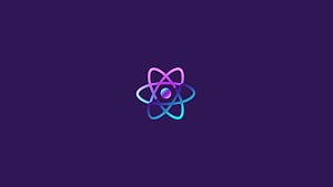 React JS Atom Logo on Dark Purple Background Minimalist Web Development Icon HD wallpaper