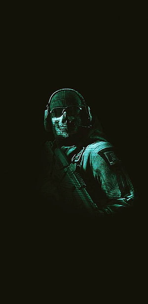 Ghost from Call of Duty in Night Vision Tactical Gear with Skull Face Paint HD phone wallpaper