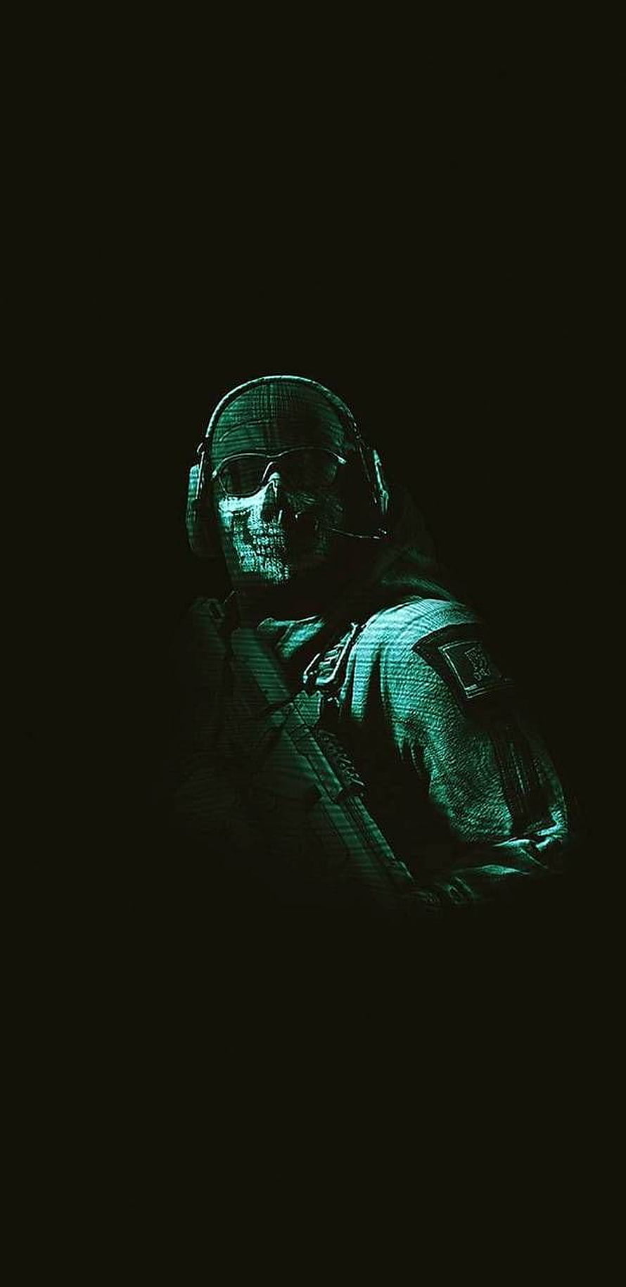 Ghost from Call of Duty in Night Vision Tactical Gear with Skull Face Paint HD phone wallpaper