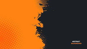 Vibrant Orange and Black Abstract Grunge Texture with Halftone Dot Pattern HD wallpaper
